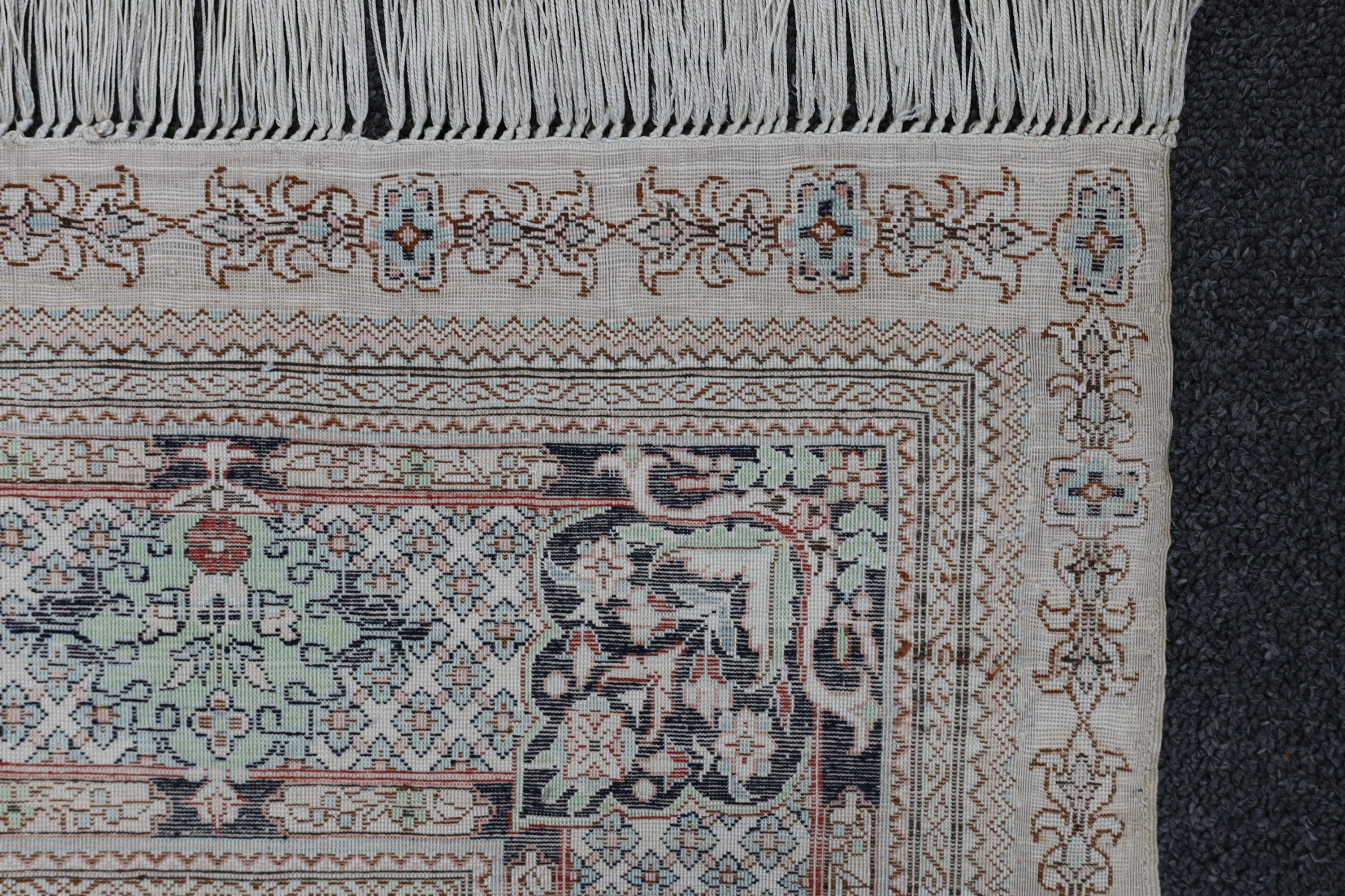 Two North West Persian part silk rugs, larger 150 x 103cm